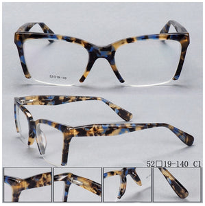 49409 Anti Blue Half Frame Acetate Glasses Frames Women Men Optical Computer Glasses