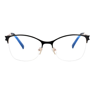 51066 Anti Blue Light Half Frame Optical Metal Glasses Frames Men Women  Computer Eyeglasses