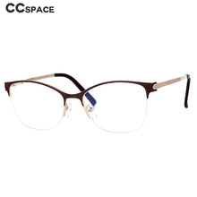 Carica l&#39;immagine nel visualizzatore di Gallery, 51066 Anti Blue Light Half Frame Optical Metal Glasses Frames Men Women  Computer Eyeglasses