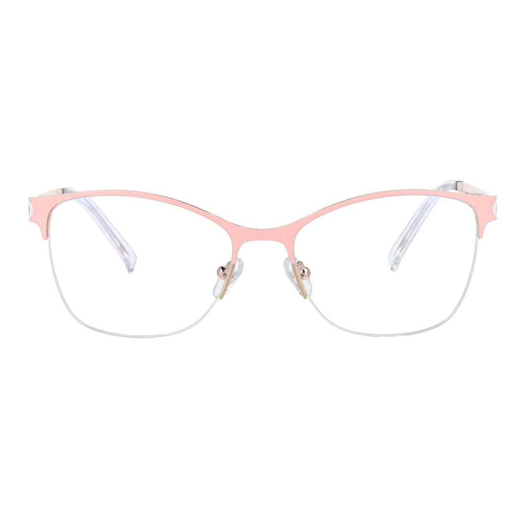 51066 Anti Blue Light Half Frame Optical Metal Glasses Frames Men Women  Computer Eyeglasses