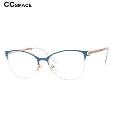 Carica l&#39;immagine nel visualizzatore di Gallery, 51066 Anti Blue Light Half Frame Optical Metal Glasses Frames Men Women  Computer Eyeglasses