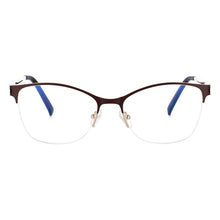 Carica l&#39;immagine nel visualizzatore di Gallery, 51066 Anti Blue Light Half Frame Optical Metal Glasses Frames Men Women  Computer Eyeglasses