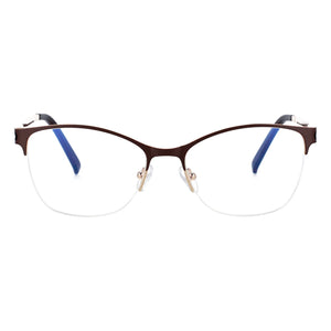 51066 Anti Blue Light Half Frame Optical Metal Glasses Frames Men Women  Computer Eyeglasses