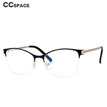 Carica l&#39;immagine nel visualizzatore di Gallery, 51066 Anti Blue Light Half Frame Optical Metal Glasses Frames Men Women  Computer Eyeglasses