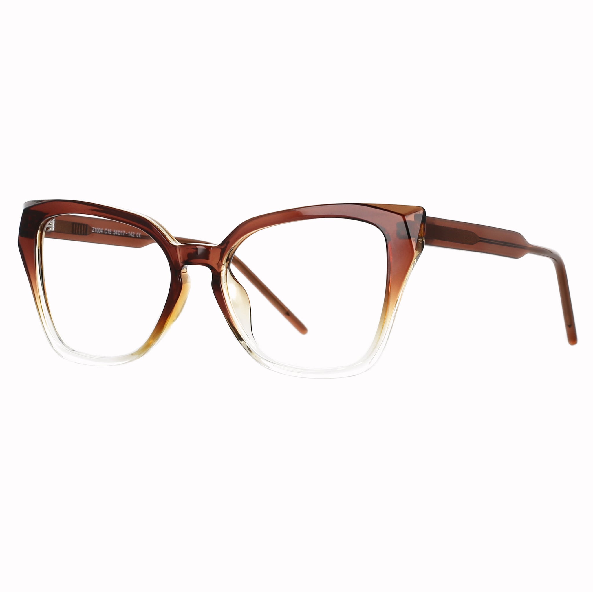 53235 Oversized Chain Leg Women Cat Eye Rectangle Glasses Frame Brand  Designer Anti-Blue Light Eyeglasses