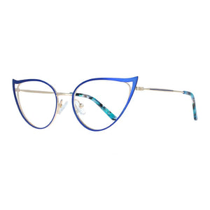 53445 Montature per occhiali da vista in metallo anti luce blu Cat Eye da donna sexy Occhiali da vista per computer da donna 