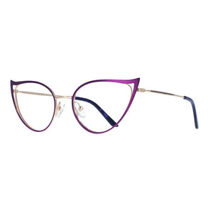 53445 Montature per occhiali da vista in metallo anti luce blu Cat Eye da donna sexy Occhiali da vista per computer da donna 