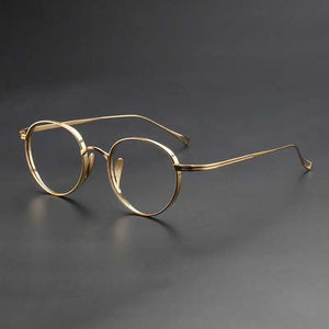 54595 Retro Pure Titanium Upscale Glasses Frame Handmade Round Square Men Women Ultra-Light Frame Zero Glasses