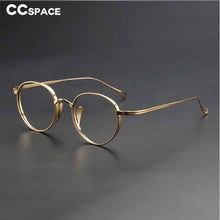 Carica l&#39;immagine nel visualizzatore di Gallery, 54595 Retro Pure Titanium Upscale Glasses Frame Handmade Round Square Men Women Ultra-Light Frame Zero Glasses