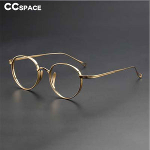 54595 Retro Pure Titanium Upscale Glasses Frame Handmade Round Square Men Women Ultra-Light Frame Zero Glasses