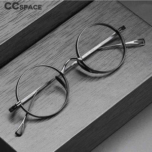 54595 Retro Pure Titanium Upscale Glasses Frame Handmade Round Square Men Women Ultra-Light Frame Zero Glasses