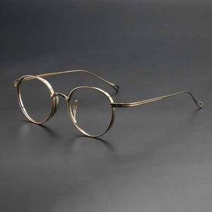 54595 Retro Pure Titanium Upscale Glasses Frame Handmade Round Square Men Women Ultra-Light Frame Zero Glasses