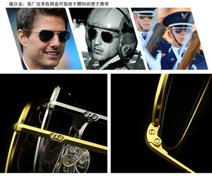 AO Pilot Sunglasses Men With Glass Lenes Metal frame Classic Aviation American Army Military Optical Eyewear Male Oculos de sol