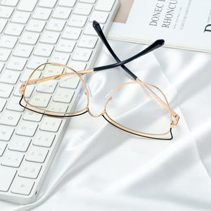 Anti-Blue Blocking Glasses Trends Cat Eye Women's Glasses Frame Design Oversized Optical Decorative Glasses