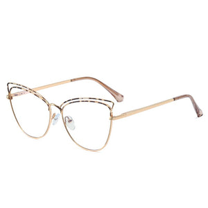 Anti-Blue Blocking Glasses Trends Cat Eye Women's Glasses Frame Design Oversized Optical Decorative Glasses