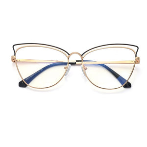 Anti-Blue Blocking Glasses Trends Cat Eye Women's Glasses Frame Design Oversized Optical Decorative Glasses