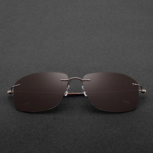 B Titanium sunglasses 31024 rimless square sunglasses 60-18-138 myopia reading sunglasses ultralight frame Driving glasses