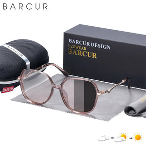 BARCUR Design Women Sunglasses Polarized Gradient Lens Ladies Photochromic Sun Glasses UV400 Protection