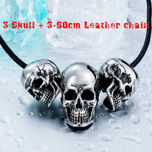 Load image into Gallery viewer, Unique 316L Stainless Steel New Arrival Super Punk Skull Biker Pendant Necklace Fashion charm Jewelry BP8-216