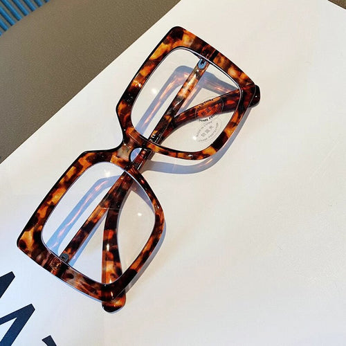 Big Frame Square Anti Blue Light Glasses Frame Women Oversized Computer Eyewear Frame Men Clear Myopia Optical Eyeglasses