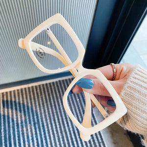 Big Frame Square Anti Blue Light Glasses Frame Women Oversized Computer Eyewear Frame Men Clear Myopia Optical Eyeglasses