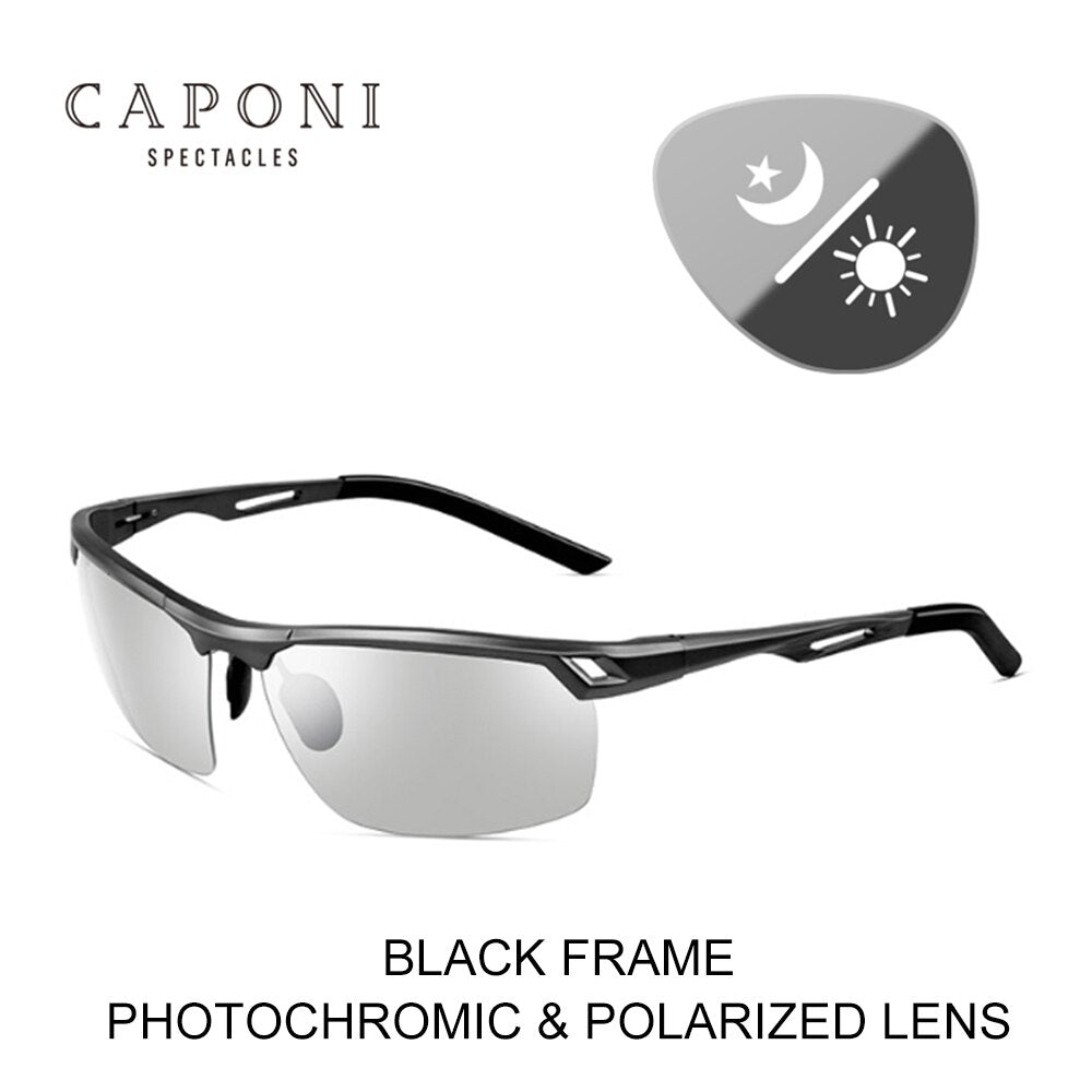 CAPONI Men Sunglasses Polaroid Sports Aluminium Frame UV Protect
