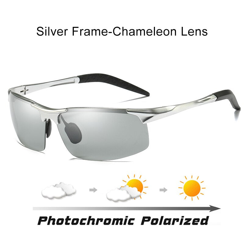 AORON Mens Glasses Polarized Sunglasses Male Driver's Goggles Mirror  Polarized Sun Glasses Metal Frame