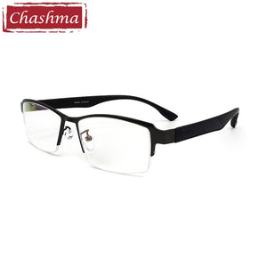 Chashma Prescription Glasses Frame Men Sunglasses Clips Lenses Magnet Eyewear for Recipe Half Frame 2 Clips Spectacles