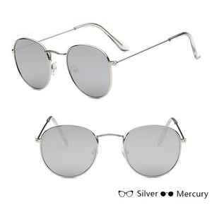 Classic Small Frame Round Sunglasses Women/Men Brand Designer Alloy Mirror Sun Glasses Vintage Modis Oculos