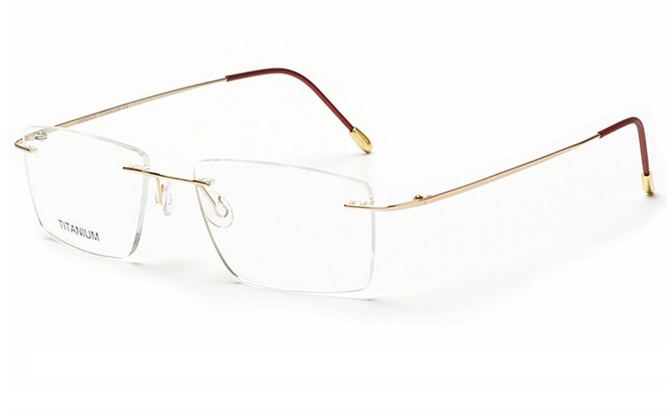 ELECCION Pure Titanium Rimless Glasses Male Myopia Eyeglasses Frames M –  Cinily