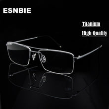 Load image into Gallery viewer, ESNBIE  Titanium Glasses Frame Men Half Rim Eyeglasses Pilot Glass Eyewear Business Man Spectacle Frame Clear Lens