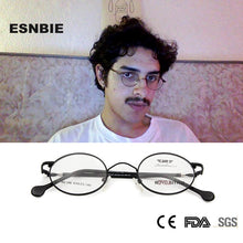 Load image into Gallery viewer, ESNBIE Small Retro Round Eyeglasses Men Metal Glass Frame Vintage Women oculos de grau feminino Glasses Optik Mens