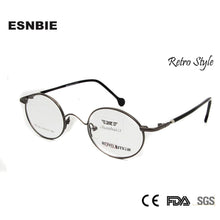 Load image into Gallery viewer, ESNBIE Small Retro Round Eyeglasses Men Metal Glass Frame Vintage Women oculos de grau feminino Glasses Optik Mens