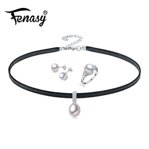 Pearl Choker Necklace for Women 925 Sterling Silver Cage ethnic Pearl Pendant fashion Rope Chain