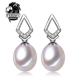 pearl earrings, Natural Pearl earrings real genuine Pearl jewelry, 2018 new fashion long earrings with box