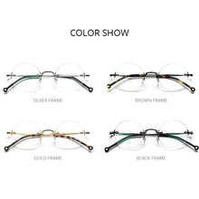 Carica l&#39;immagine nel visualizzatore di Gallery, FONEX Pure Titanium Glasses Frame Men 2023 Rimless Retro Round Prescription Eyeglasses Frames Women Optical Eyewear F9141