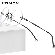 Carica l&#39;immagine nel visualizzatore di Gallery, FONEX Pure Titanium Glasses Frame Men 2023 Rimless Retro Round Prescription Eyeglasses Frames Women Optical Eyewear F9141