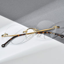 Load image into Gallery viewer, FONEX Pure Titanium Glasses Frame Men 2023 Rimless Retro Round Prescription Eyeglasses Frames Women Optical Eyewear F9141