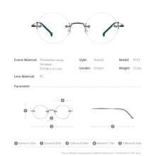 Load image into Gallery viewer, FONEX Pure Titanium Glasses Frame Men 2023 Rimless Retro Round Prescription Eyeglasses Frames Women Optical Eyewear F9141