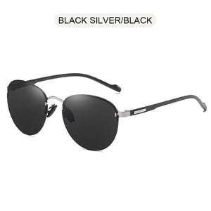 FUQIAN 2023 Round Polarized Sunglasses Men Women Rimless Sun Glasses Male Ultra Light TR90 Driver's Eyeglasses UV400