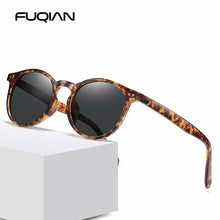 Load image into Gallery viewer, FUQIAN Round Polarized Sunglasses Men Women Vintage Ultra Light TR90 Sun Glasses Stylish Rivet Driving Eyeglasses UV400