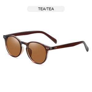 FUQIAN Round Polarized Sunglasses Men Women Vintage Ultra Light TR90 Sun Glasses Stylish Rivet Driving Eyeglasses UV400