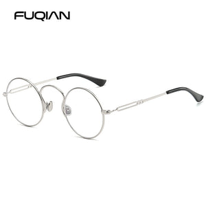 FUQIAN  Small Round Polarized Men Sunglasses Brand Design Steampunk Women Sunglass Anti Blue Ray Glasses