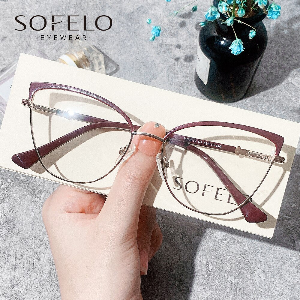 Cat Eye Optical Glasses Frame Women Myopia Eyeglasses Frame Female