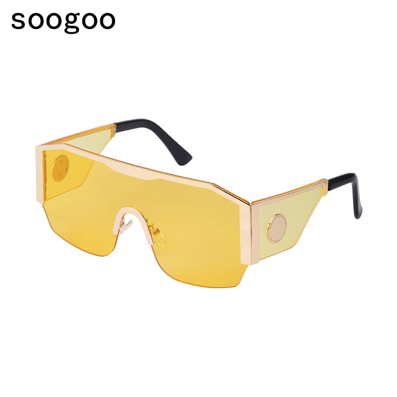 Oversized Square Sunglasses Men Big Frame 2023 Trendy One-Piece Goggle –  Cinily