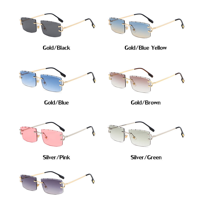 Small Rectangle Women Sun Glasses Brand Men UV Shades Retro Square