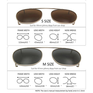 Tinted Coating Clip On Glasses For Women Men Polarized Sunglasses Depp Style Clip-On Round Sun Glasses Driving Shades