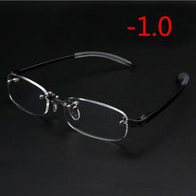 Load image into Gallery viewer, Frameless Finished Myopic Eyeglasses Men Women Rimless Ultralight Frame Short-sighted Eyewear Myopia Glasses 100 ~ 400 Degrees