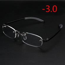 Load image into Gallery viewer, Frameless Finished Myopic Eyeglasses Men Women Rimless Ultralight Frame Short-sighted Eyewear Myopia Glasses 100 ~ 400 Degrees