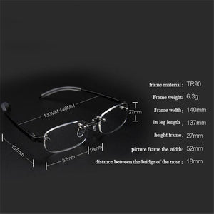 Frameless Finished Myopic Eyeglasses Men Women Rimless Ultralight Frame Short-sighted Eyewear Myopia Glasses 100 ~ 400 Degrees